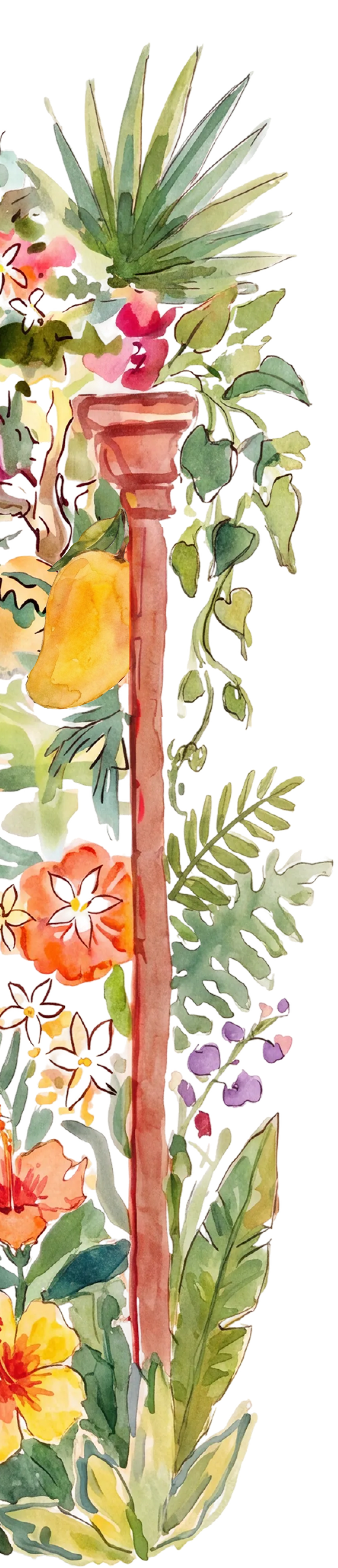 Floral pillar illustration