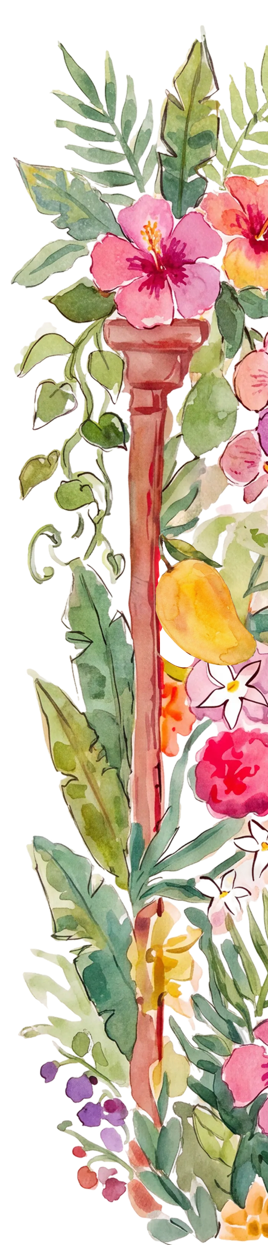Floral pillar illustration
